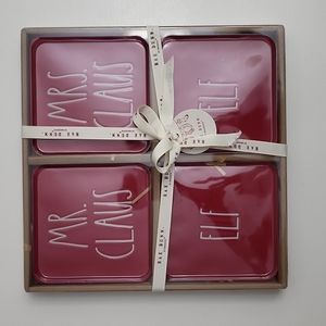 BNIB Rae Dunn Collectible Christmas Coasters. Santa Clause, Elf